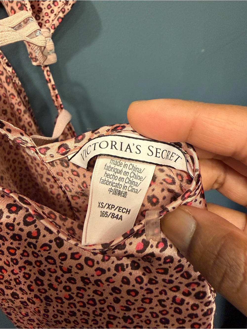 Victoria Secret Cheetah Print Lace Slip in XS